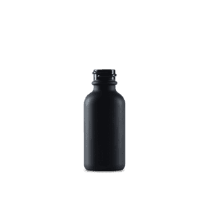 1-oz-black-frosted-glass-boston-round-bottle-20-400-neck-finish