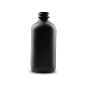 8-oz-black-frosted-glass-boston-round-bottle-28-400-neck-finish