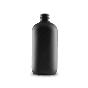 16-oz-black-frosted-glass-boston-round-bottle-28-400-neck-finish