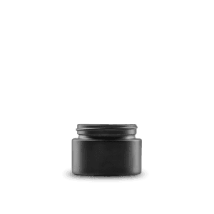 1-oz-black-frosted-glass-cylinder-low-profile-jar-48-400-neck-finish