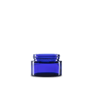 1-oz-blue-glass-cylinder-low-profile-jar-48-400-neck-finish