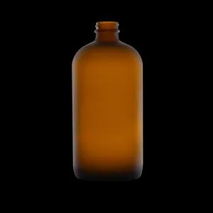 32-oz-amber-frosted-glass-boston-round-bottle-28-400-neck-finish