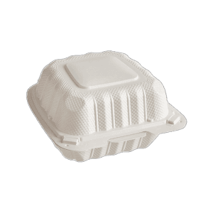 6-x-6-1-compartment-microwaveable-white-mineral-filled-plastic-hinged-take-out-container