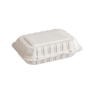 9-x-6-1-compartment-microwaveable-white-mineral-filled-plastic-hinged-take-out-container