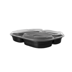 black-9-round-3-compartment-microwavable-heavy-weight-container-with-lid