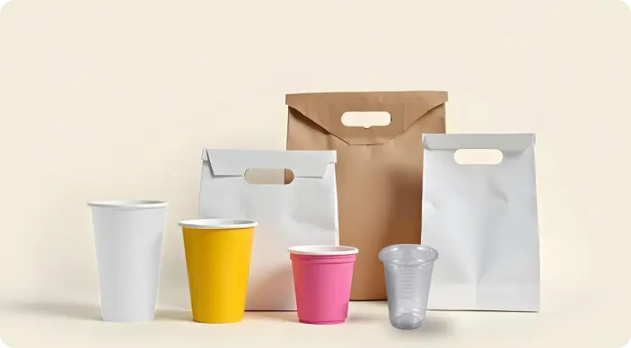 Disposable Food Packaging bags & Cups